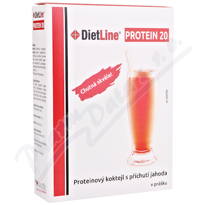 DietLine Protein 20 koktejl jahoda v prášku 3x25g