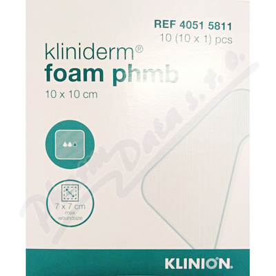 Pěnové krytí Kliniderm foam phmb 10x10cm 10ks