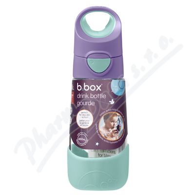 b.box Láhev na pití s brčkem lilac pop 450ml