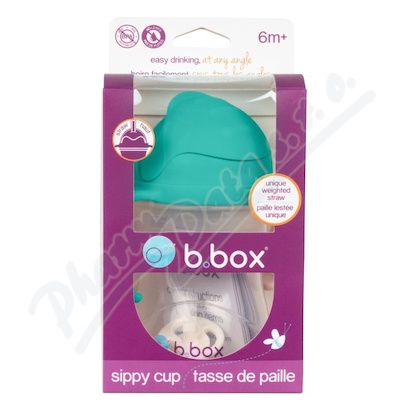 b.box Hrneček s brčkem jade green 6m+ 240ml