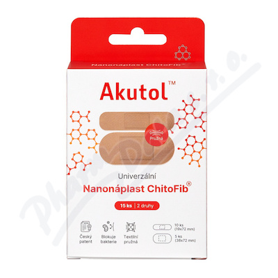 AKUTOL Nanonáplast ChitoFib Univerzál.balení 15ks