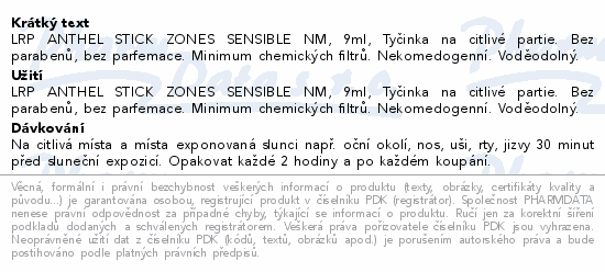 LA ROCHE-POSAY ANTHELIOS Tyčinka 50+ 9ml