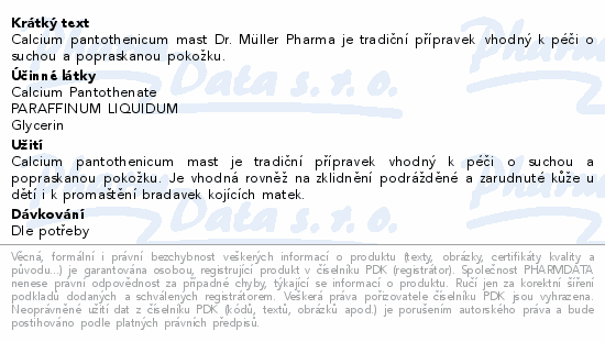 Calcium pantothenicum mast 30ml Dr.Müller