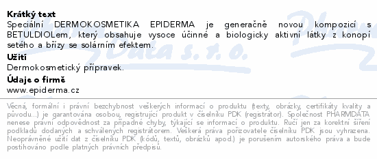 EPIDERMA bioak.krém pokožka s projevy lupénky 75ml