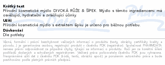 Přírodní kosmetické mýdlo DIVOKÁ RŮŽE & ŠÍPEK 100g