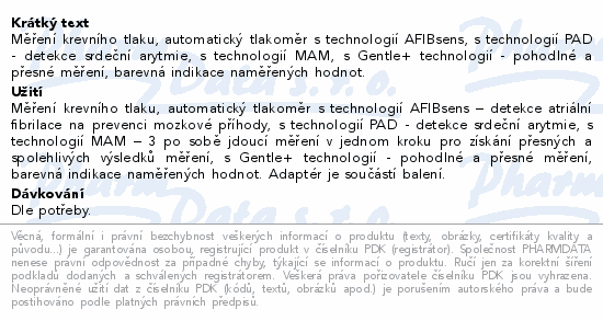 Microlife Tlakoměr BP B3 AFIB digit.aut.+adaptér