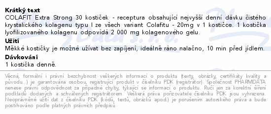 Colafit EXTRA STRONG 30 kostiček