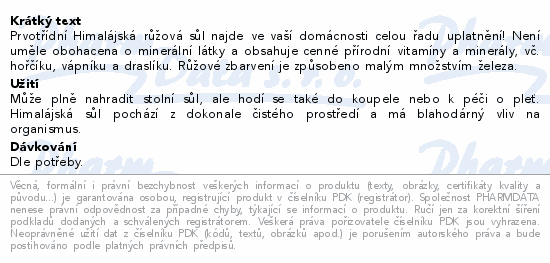 Organis Himalájská sůl růžová jemná 500g