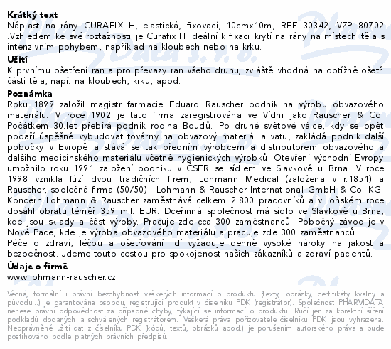 Náplast Curafix H elast.fixovací 10cmx10m 1ks