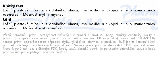 Mísa ložní s poklicí+držadlem plastová