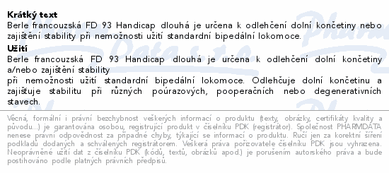 Berle francouzská FD 93 Handicap dlouhá šedá