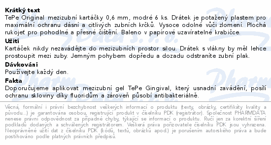 TePe meziz.kart.size 3 Modré pap.krabička 6ks