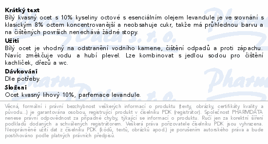 Allnature Bílý ocet 10% s esen.olej.levandule 5 l