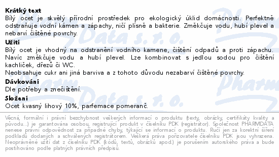 Allnature Bílý ocet 10% s esen.olej.pomeranč 5 l