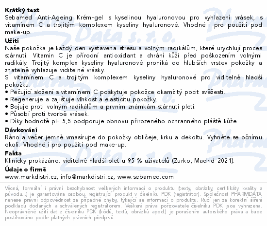SEBAMED Anti-Ageing vyhlazující krém-gel 50ml