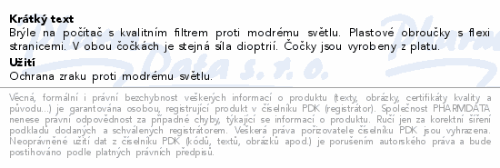 GLASSA brýle na PC červené +0.00