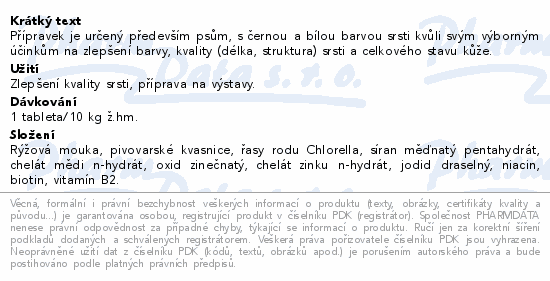 UniVIT ROBORAN H pro černé a bílé psy srst tbl.100