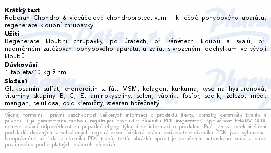 UniVIT ROBORAN Chondro 6 tbl.180