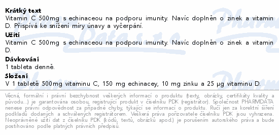 GS Vitamin C500mg s echinaceou tbl.70+30 dárek