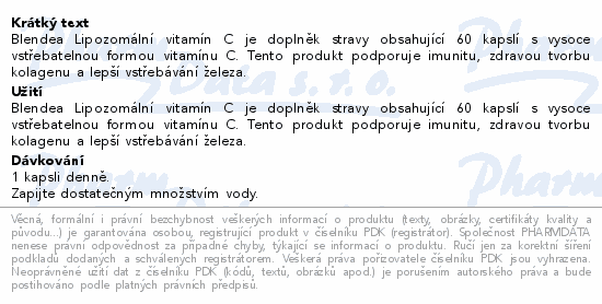 Blendea Liposomal vitamín C cps.60