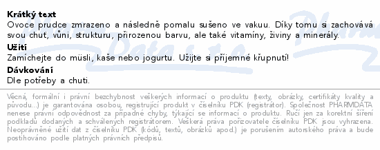 Organis Ananas sušené mrazem XXL 90g