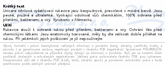 Rukavice nitrilové bezpudrové Unicare M 100ks