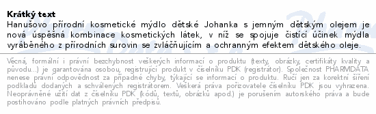 MERCO Hanušovo dětské mýdlo Johanka 100g