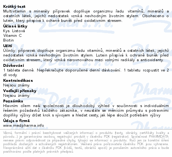 MedPharma Multivit.s minerály+Lutein tbl.eff.20